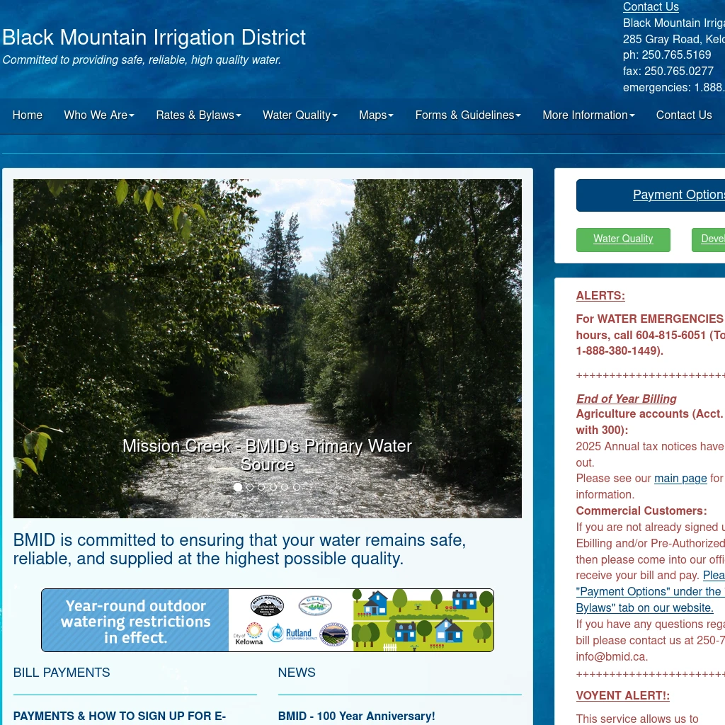 Black Mountain Irrigation District Website
